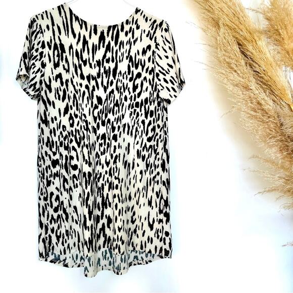 SOMEDAYS LOVIN REVOLVE Black White Abstract Print Tunic Open Shift Shirt Dress M - Picture 3 of 9